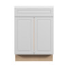Brighton Assembled 24 in. W x 34.5 in. H x 24 in. D Plywood Sink Base Cabinet in Painted White | Kunal Kitchens