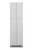 Brighton Assembled 24 in. W x 84 in. H x 24 in. D Plywood Tall Cabinet w/(4) Roll-out Trays in Painted White | Kunal Kitchens