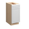 Brighton Ready to Assemble 15 in. W x 34.5 in. H x 24 in. D Plywood Base Cabinet w/(1) Roll-out Tray in Painted White | Kunal Kitchens