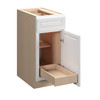 Brighton Ready to Assemble 15 in. W x 34.5 in. H x 24 in. D Plywood Base Cabinet w/(1) Roll-out Tray in Painted White | Kunal Kitchens