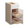 Brighton Ready to Assemble 15 in. W x 34.5 in. H x 24 in. D Plywood Base Cabinet w/(2) Roll-out Trays in Painted White | Kunal Kitchens