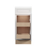 Brighton Ready to Assemble 15 in. W x 34.5 in. H x 24 in. D Plywood Base Cabinet w/(2) Roll-out Trays in Painted White | Kunal Kitchens