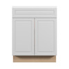 Brighton Ready to Assemble 27 in. W x 34.5 in. H x 24 in. D Plywood Base Cabinet w/(2) Roll-out Trays in Painted White | Kunal Kitchens
