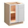 Brighton Ready to Assemble 27 in. W x 34.5 in. H x 24 in. D Plywood Blind Base Corner Cabinet Left in Painted White | Kunal Kitchens