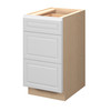 Brighton Ready to Assemble 18 in. W x 34.5 in. H x 24 in. D Plywood Drawer Base Cabinet in Painted White | Kunal Kitchens