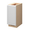 Brighton Assembled 15 in. W x 34.5 in. H x 24 in. D Plywood Base Cabinet Full Height Door(s) w/(1) Roll-out Tray in Painted White | Kunal Kitchens