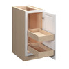 Brighton Assembled 15 in. W x 34.5 in. H x 24 in. D Plywood Base Cabinet Full Height Door(s) w/(2) Roll-out Trays in Painted White | Kunal Kitchens