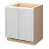 Brighton Assembled 30 in. W x 34.5 in. H x 24 in. D Plywood Base Cabinet Full Height Door(s) w/(1) Roll-out Tray in Painted White | Kunal Kitchens