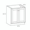 Brighton Assembled 36 in. W x 34.5 in. H x 24 in. D Plywood Base Cabinet Full Height Door(s) in Painted White | Kunal Kitchens