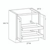 Yorktown Assembled 27 in. W x 34.5 in. H x 24 in. D Plywood Base Cabinet Full Height Door(s) w/(2) Roll-out Trays in Walnut