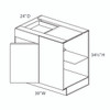 Ithaca BLB42/45-R Base Corner Cabinet Blind Right | Kunal Kitchens