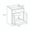 Westport Assembled 24 in. W x 34.5 in. H x 24 in. D Plywood Base Cabinet w/(1) Roll-out Tray in Painted White | Kunal Kitchens