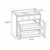 Westport Assembled 36 in. W x 34.5 in. H x 24 in. D Plywood Base Cabinet w/(2) Roll-out Trays in Painted White | Kunal Kitchens