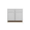 Westport Assembled 39 in. W x 34.5 in. H x 24 in. D Plywood Base Cabinet w/(2) Roll-out Trays in Painted White