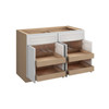 Westport Assembled 48 in. W x 34.5 in. H x 24 in. D Plywood Base Cabinet w/(4) Roll-out Trays in Painted White