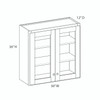 Westport Assembled 30 in. W x 36 in. H x 12 in. D Plywood Frosted Glass Door Wall Cabinet in Painted White