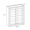 Westport Assembled 36 in. W x 42 in. H x 12 in. D Plywood Frosted Glass Door Wall Cabinet in Painted White | Kunal Kitchens