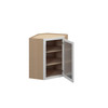 Westport Assembled 24 in. W x 30 in. H x 12 in. D Plywood Frosted Glass Door Diagonal Corner Wall Cabinet in Painted White