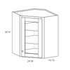 Westport Assembled 24 in. W x 36 in. H x 12 in. D Plywood Frosted Glass Door Diagonal Corner Wall Cabinet in Painted White | Kunal Kitchens