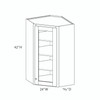 Westport Assembled 24 in. W x 42 in. H x 12 in. D Plywood Frosted Glass Door Diagonal Corner Wall Cabinet in Painted White