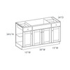 Westport Assembled 60 in. W x 34.5 in. H x 24 in. D Plywood Sink Base Cabinet in Painted White | Kunal Kitchens
