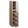Westport Assembled 15 in. W x 84 in. H x 24 in. D Plywood Tall Cabinet w/(4) Roll-out Trays in Painted White