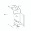 Westport Ready to Assemble 15 in. W x 34.5 in. H x 24 in. D Plywood Base Cabinet w/(1) Roll-out Tray in Painted White
