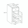 Westport Ready to Assemble 15 in. W x 34.5 in. H x 24 in. D Plywood Base Cabinet w/(2) Roll-out Trays in Painted White