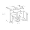 Westport Ready to Assemble 39 in. W x 34.5 in. H x 24 in. D Plywood Base Cabinet w/(2) Roll-out Trays in Painted White | Kunal Kitchens