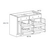Westport Ready to Assemble 48 in. W x 34.5 in. H x 24 in. D Plywood Base Cabinet w/(4) Roll-out Trays in Painted White | Kunal Kitchens