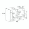 Westport Ready to Assemble 48 in. W x 34.5 in. H x 24 in. D Plywood Base Cabinet w/(4) Roll-out Trays in Painted White