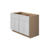 Westport Ready to Assemble 48 in. W x 34.5 in. H x 24 in. D Plywood Base Cabinet w/(4) Roll-out Trays in Painted White