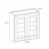Westport Ready to Assemble 30 in. W x 30 in. H x 12 in. D Plywood Frosted Glass Door Wall Cabinet in Painted White