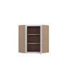 Westport Ready to Assemble 24 in. W x 36 in. H x 12 in. D Plywood Frosted Glass Door Diagonal Corner Wall Cabinet in Painted White