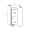 Westport Ready to Assemble 24 in. W x 42 in. H x 12 in. D Plywood Frosted Glass Door Diagonal Corner Wall Cabinet in Painted White | Kunal Kitchens
