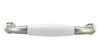 BP970019530 - Brushed Nickel, White Traditional Ceramic and Metal Pull - 9700 | Kunal Kitchens