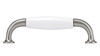 BP970019530 - Brushed Nickel, White Traditional Ceramic and Metal Pull - 9700 | Kunal Kitchens