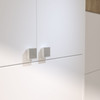 585816102300 - Concrete, Matte White Modern Metal and Concrete Knob - 5858 | Kunal Kitchens