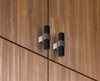 87153016190 - Brushed Brass, Black Modern Metal Knob - 8715 | Kunal Kitchens