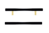 7735160140900 - Chrome, Matte Black Modern Metal Pull - 7735 | Kunal Kitchens