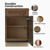 AMHERST Assembled 21 in. W x 34.5 in. H x 24 in. D Plywood Base Cabinet w/(2) Roll-out Trays in Walnut | Kunal Kitchens