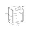 AMHERST Assembled 45 in. W x 34.5 in. H x 24 in. D Plywood Blind Base Corner Cabinet Right in Walnut | Kunal Kitchens