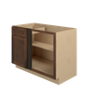 AMHERST Assembled 48 in. W x 34.5 in. H x 24 in. D Plywood Blind Base Corner Cabinet Left in Walnut | Kunal Kitchens