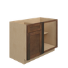 AMHERST Assembled 48 in. W x 34.5 in. H x 24 in. D Plywood Blind Base Corner Cabinet Left in Walnut | Kunal Kitchens