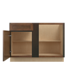 AMHERST Assembled 48 in. W x 34.5 in. H x 24 in. D Plywood Blind Base Corner Cabinet Left in Walnut | Kunal Kitchens