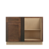 AMHERST Assembled 48 in. W x 34.5 in. H x 24 in. D Plywood Blind Base Corner Cabinet Left in Walnut | Kunal Kitchens