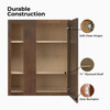 AMHERST Assembled 27 in. W x 42 in. H x 12 in. D Plywood Blind Wall Corner Cabinet in Walnut | Kunal Kitchens