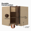 AMHERST Assembled 36 in. W x 34.5 in. H x 24 in. D Plywood Lazy Susan Base Corner Cabinet Left in Walnut | Kunal Kitchens