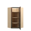 AMHERST Assembled 27 in. W x 42 in. H x 15 in. D Plywood Diagonal Corner Wall Cabinet in Walnut | Kunal Kitchens