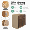 AMHERST Ready to Assemble 27 in. W x 34.5 in. H x 24 in. D Plywood Base Cabinet w/(1) Roll-out Tray in Walnut | Kunal Kitchens